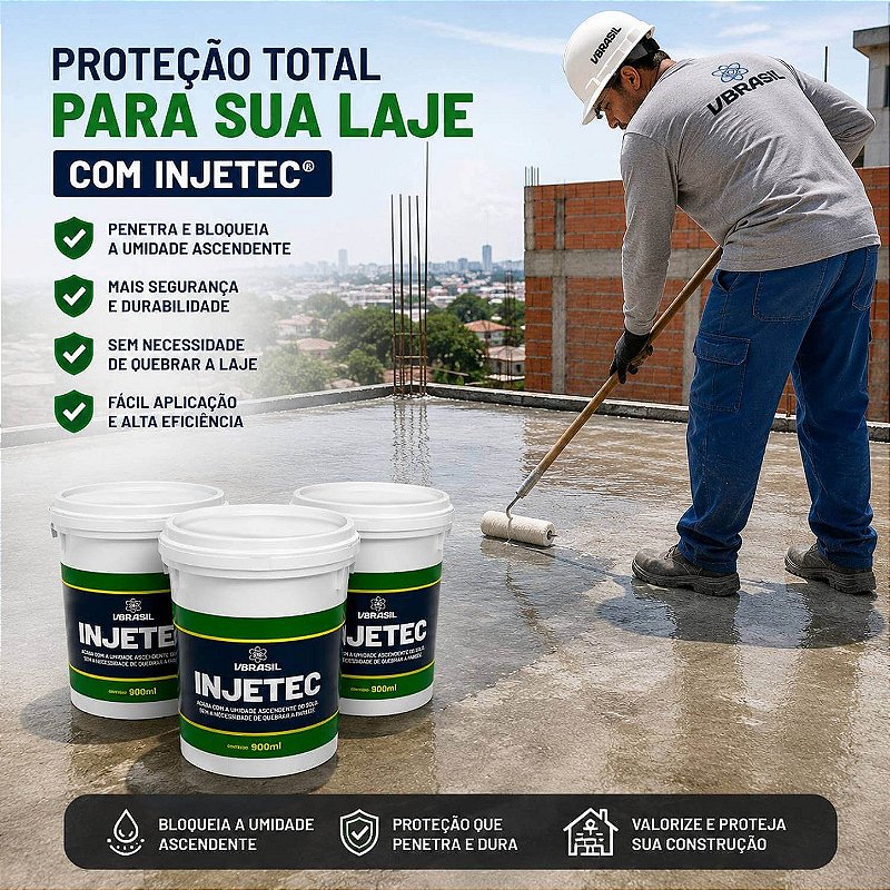 Kit 3 Impermeabilizantes Injetec 900ml Injeção Contra Umidade