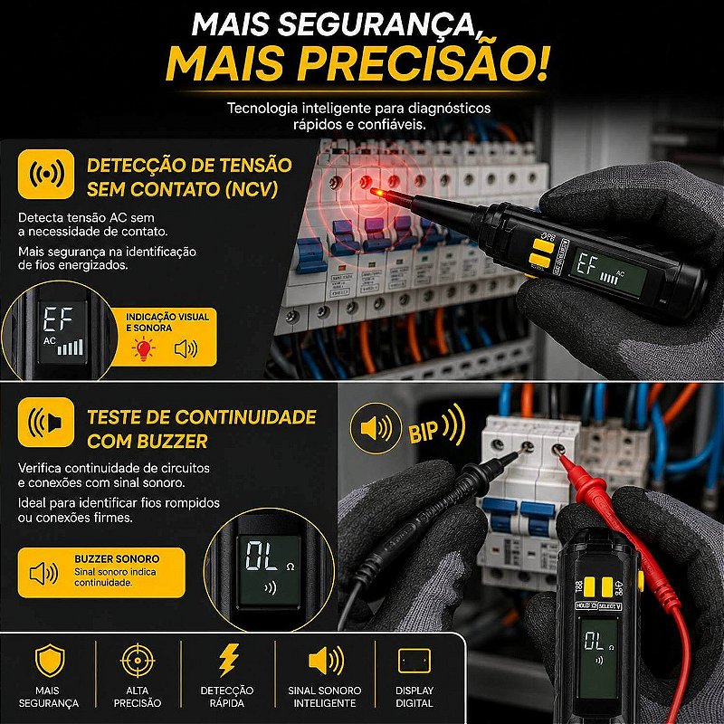 Multímetro Digital Tipo Chave de Fenda