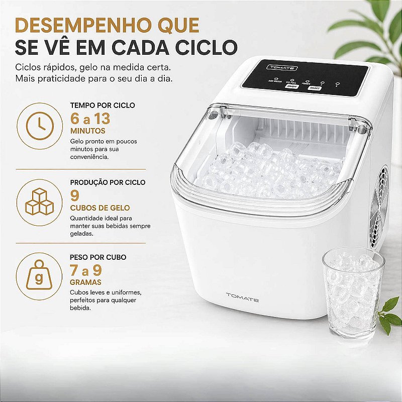 Máquina De Gelo Portátil 12Kg 127V [Branco]