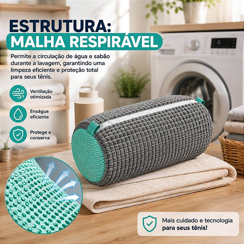 Saco para Lavar Tênis na Máquina de Lavar Roupa