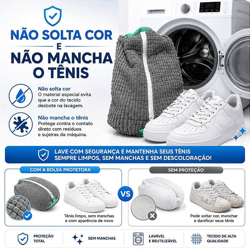 Saco para Lavar Tênis na Máquina de Lavar Roupa