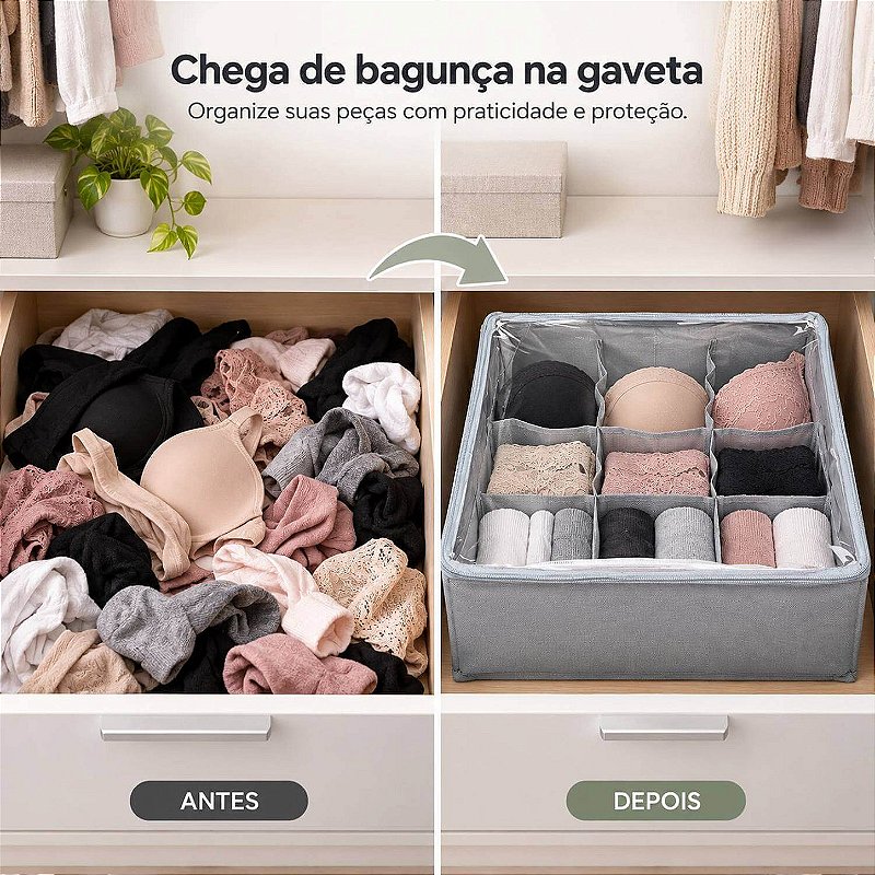 Organizador Colmeia Caixa com Tampa Transparente