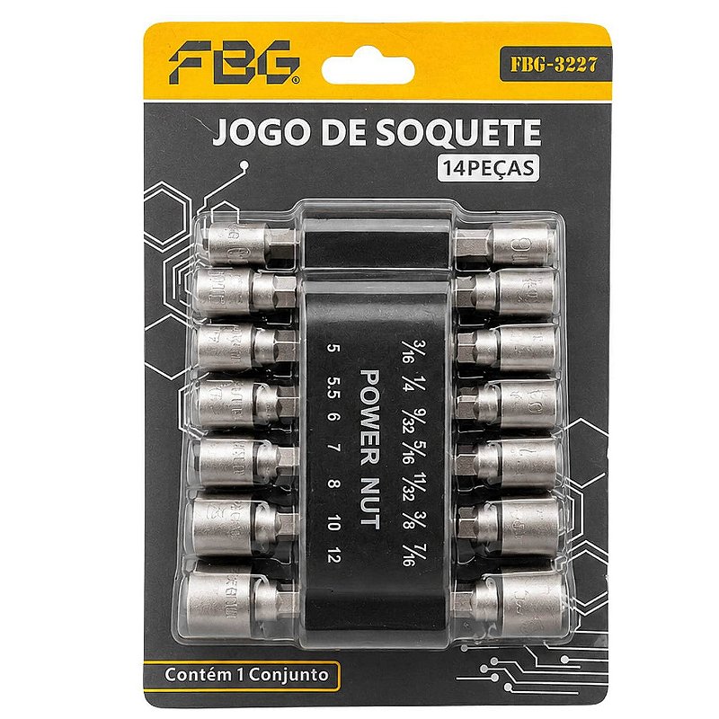 Jogo de Soquetes para Furadeira e Parafusadeira [14 Peças]