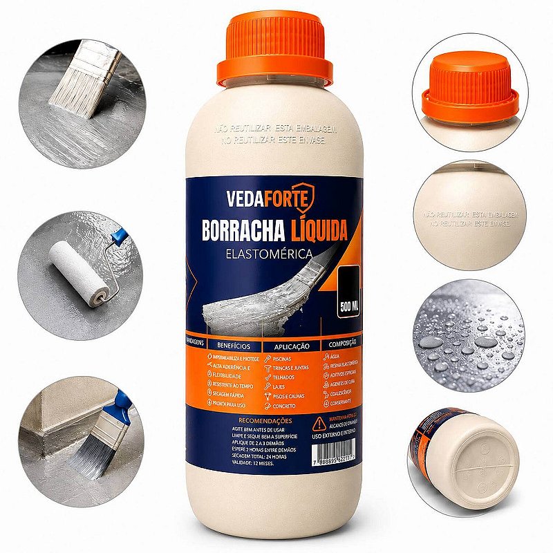 Borracha Líquida Veda Forte Impermeabilizante Alta Flexibilidade [500ml]