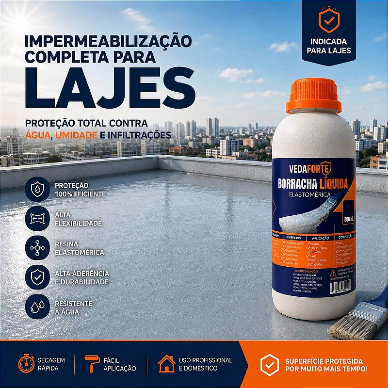 Borracha Líquida Veda Forte Impermeabilizante Alta Flexibilidade [500ml]