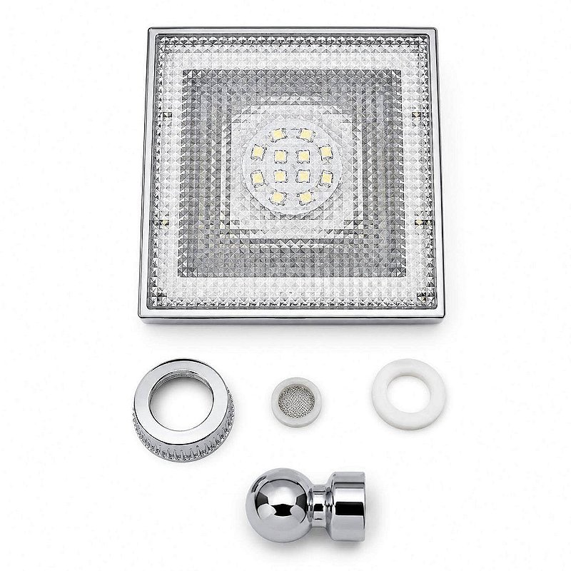 Chuveiro Ducha Quadrada com Led Colorido