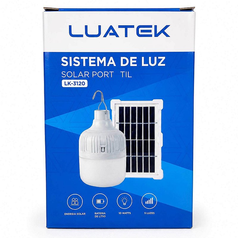 Sistema de Luz Solar Portátil com Painel Solar