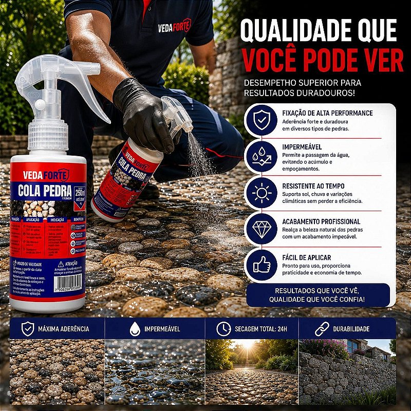 Cola Pedra Fixador de Pedras para Jardim Ultrabond Veda Forte [120ml]