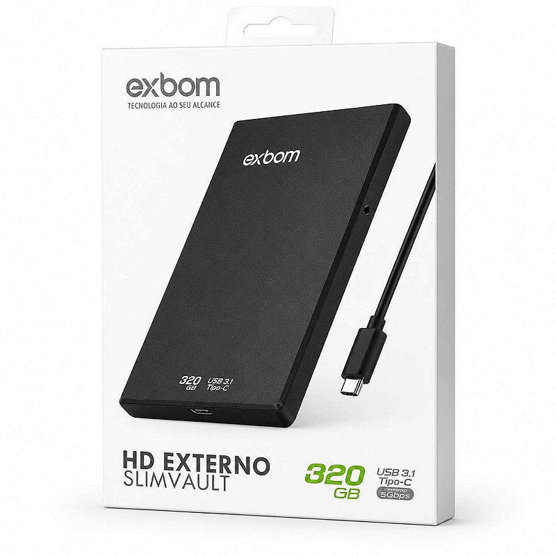 HD Externo Slimvault 320GB USB 3.1