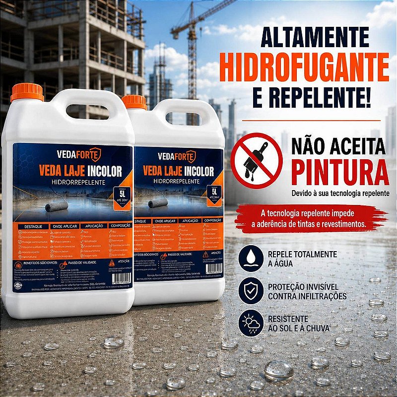 Kit 2 Veda Laje Líquido Incolor Veda Forte [5 Litros]