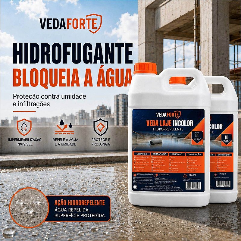 Kit 2 Veda Laje Líquido Incolor Veda Forte [5 Litros]