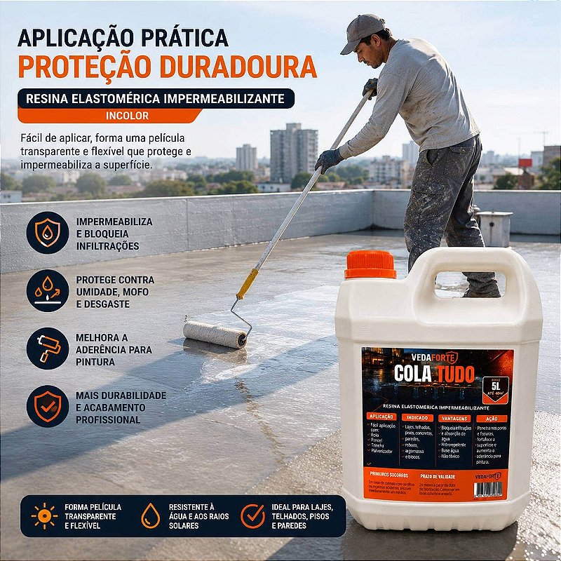 Cola Tudo Veda Forte Alta Performance Nanotecnologia [5 Litros]