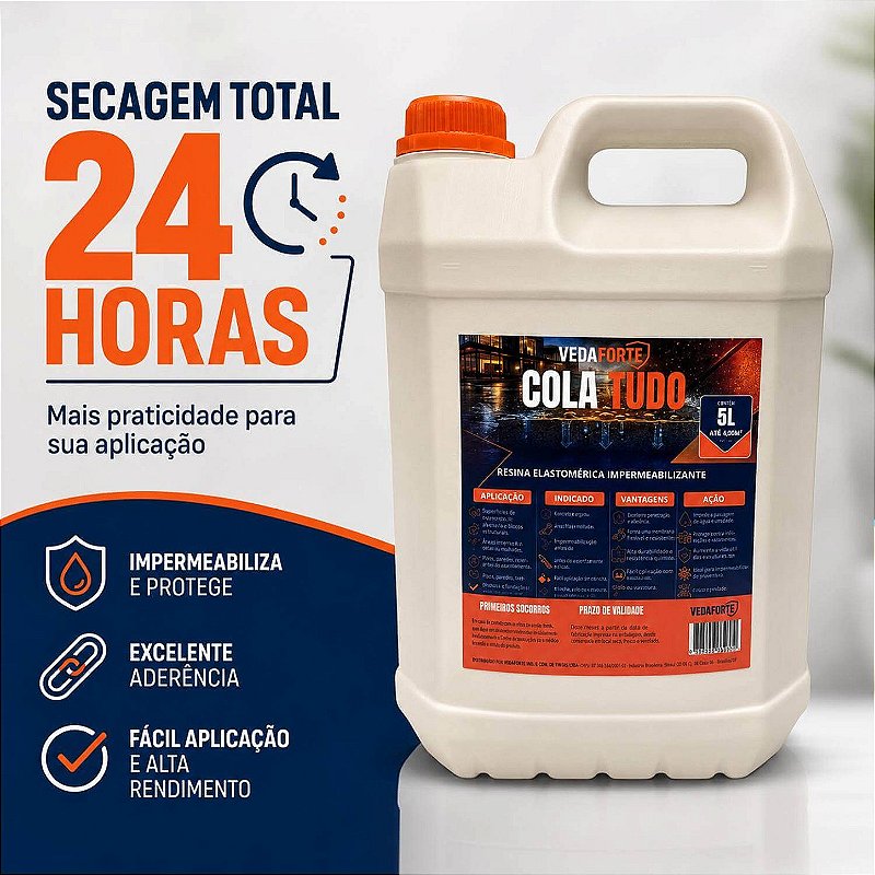 Cola Tudo Veda Forte Alta Performance Nanotecnologia [5 Litros]