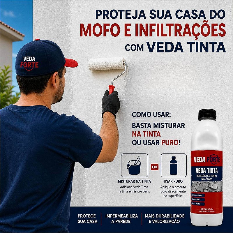 Veda Tinta Impermeabilizante Hidrorrepelente Veda Forte [1 Litro]