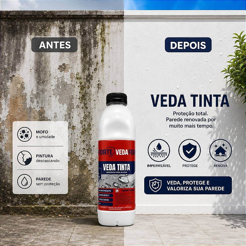 Veda Tinta Impermeabilizante Hidrorrepelente Veda Forte [1 Litro]