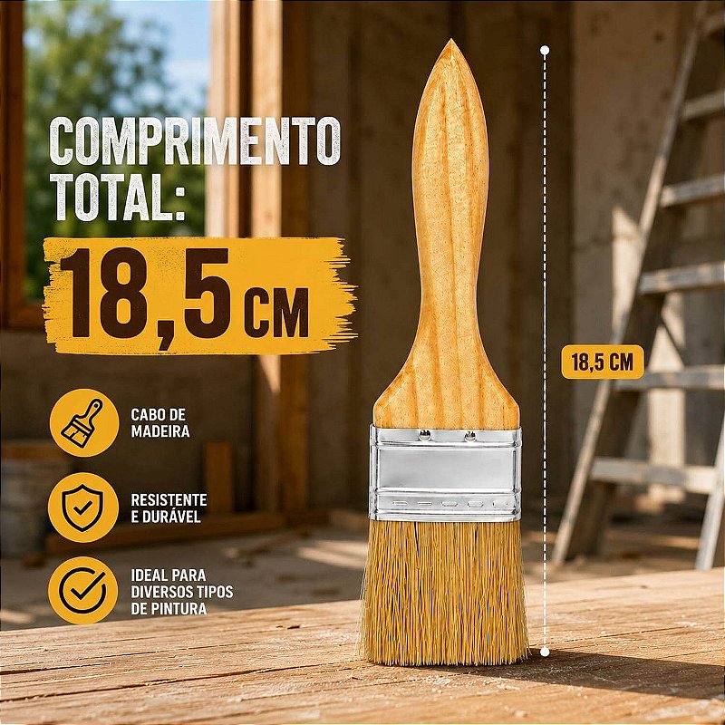 Kit 2 Pincéis Trincha Pincel para Pintura