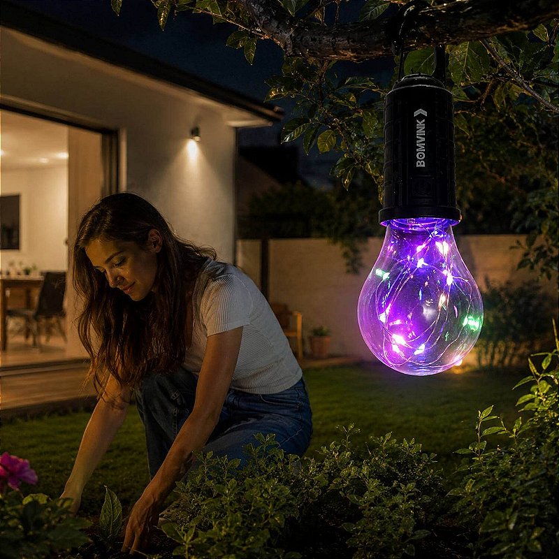 Lâmpada Led Recarregável Solar Acampamento Pesca Festa