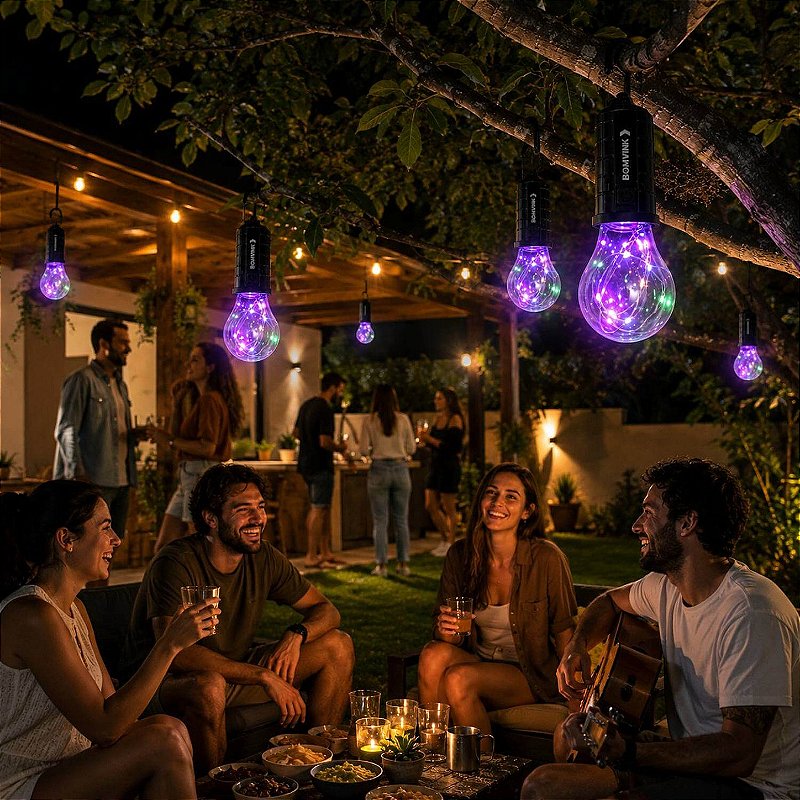 Lâmpada Led Recarregável Solar Acampamento Pesca Festa