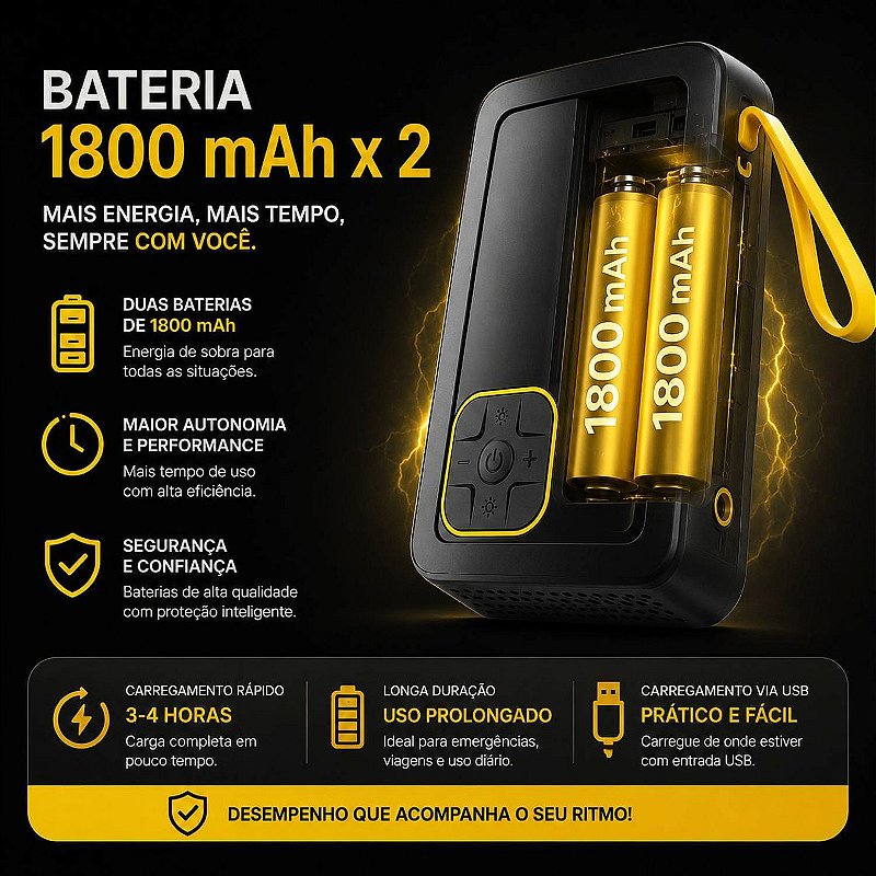 Bomba Compressor de Ar Portátil com Lanterna LED