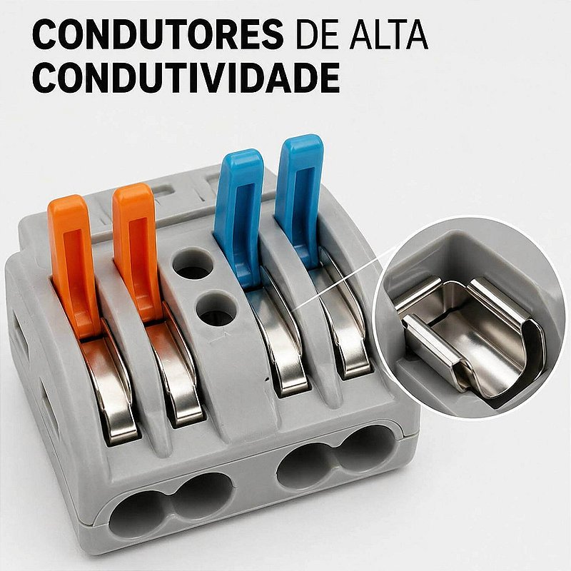 Conector Emenda Derivação de Fios 2x4 Vias [25 Unidades]