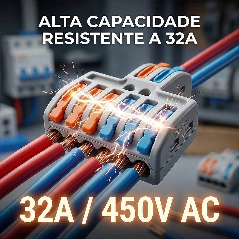 Conector Emenda Derivação de Fios 2x6 Vias [20 Unidades]