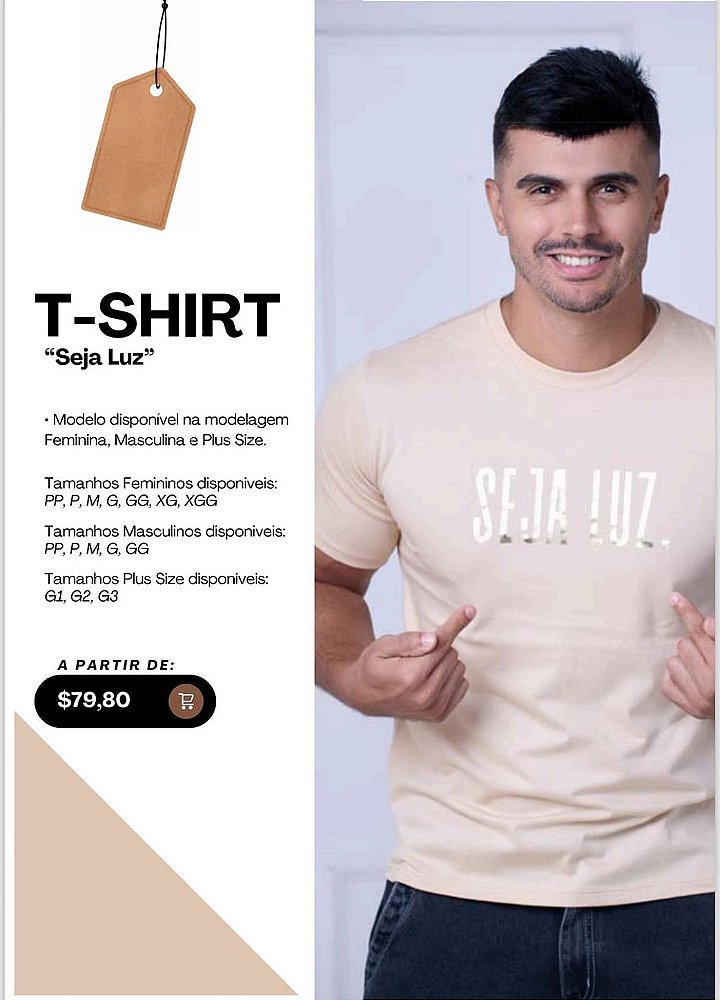 Camiseta Tshirt Feminina e Masculina "Seja Luz"