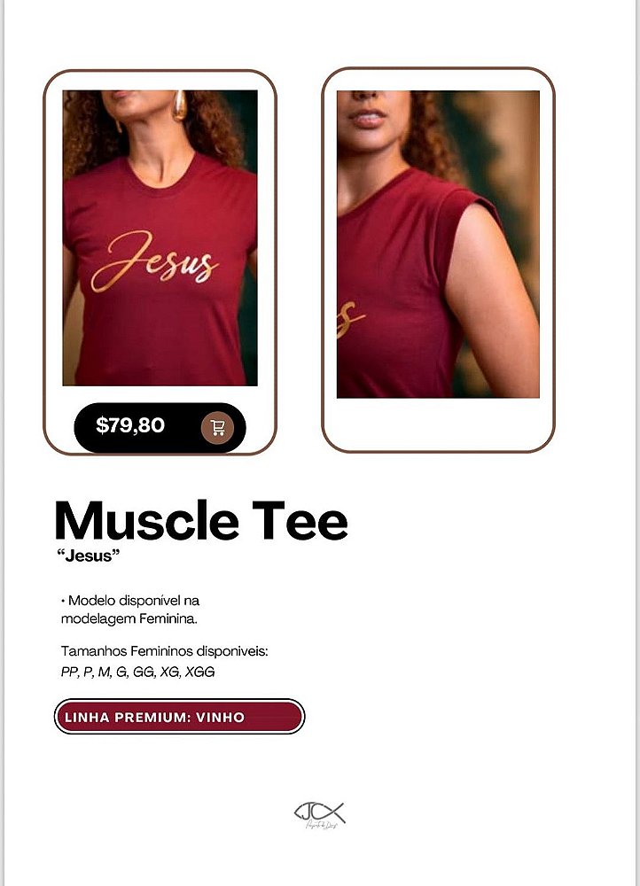 Camiseta Muscle Tee Feminina "Jesus"