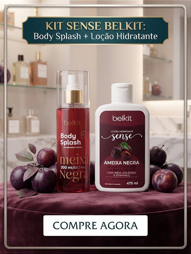 kit Body Splash e Hidratante de Ameixa Negra da Belkit