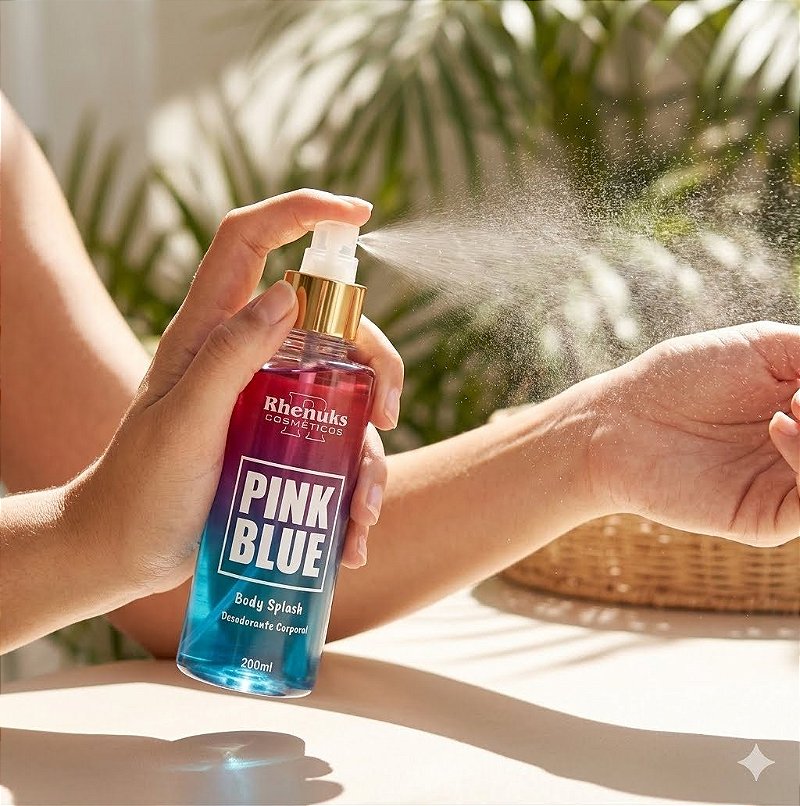 Body Splash Pink Blue da Rhenuks Cosméticos