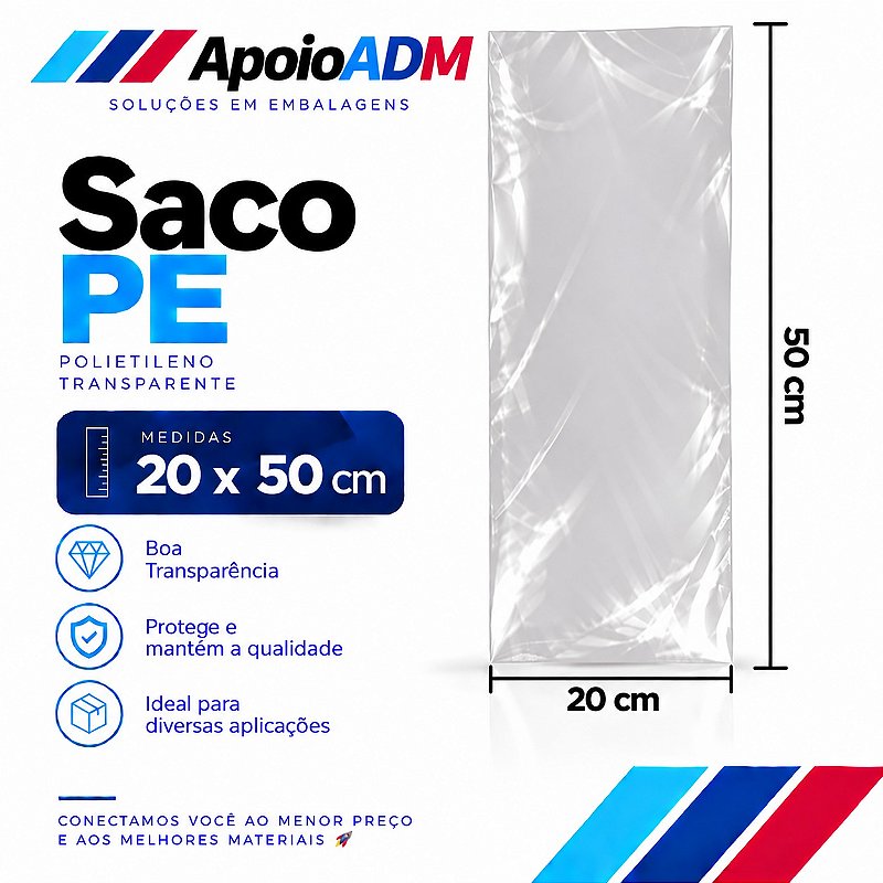 Saco / Saquinho PE 20x50