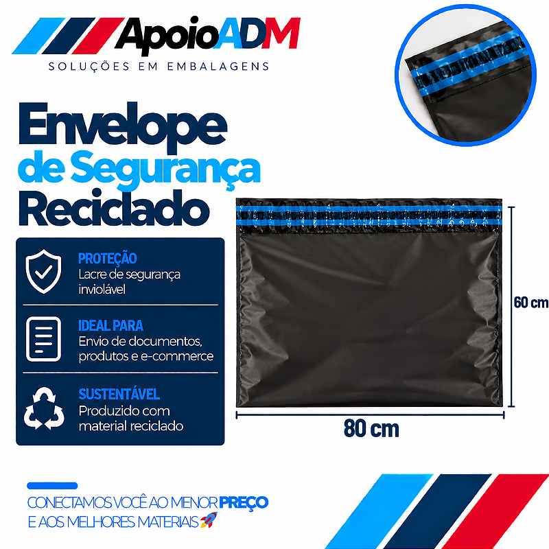 Envelope de Segurança Reciclado – 80×60 cm