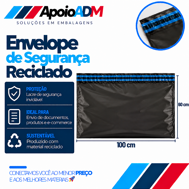 Envelope de Segurança Reciclado – 100×60 cm