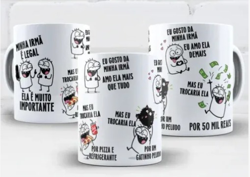 Caneca Flork Minha Irmã é Legal- Cerâmica 350 ml