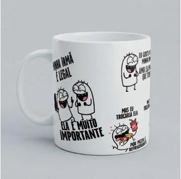 Caneca Flork Minha Irmã é Legal- Cerâmica 350 ml
