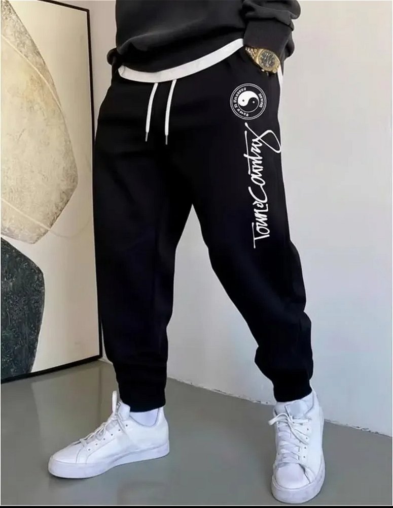 Calça de moletom marca Tommy Hilfiger 03 Cabos Estilo Jogguer — Conforto, Estilo e Qualidade