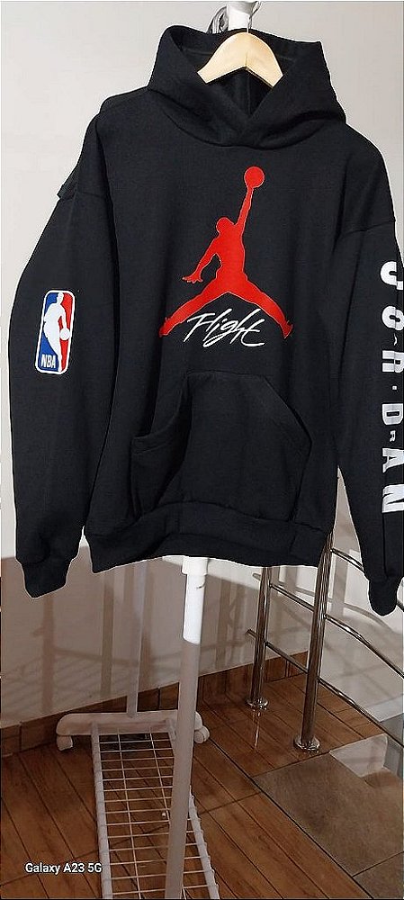 Conjunto Moletom 03 Cabos Marca Jordan-Calça e Blusa Com Capuz Bolso Modelo Canguru 100% Algodão