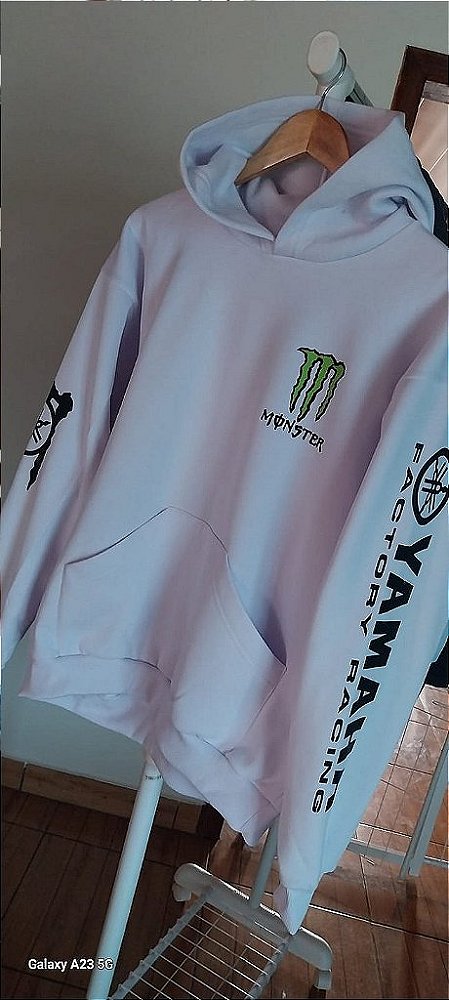 Moletom 03 Cabos Marca Monster- Blusa Com Capuz Bolso Canguru 100% Algodão