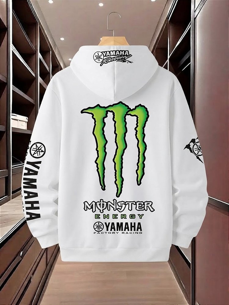 Moletom 03 Cabos Marca Monster- Blusa Com Capuz Bolso Canguru 100% Algodão