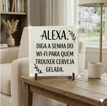 Azulejo em Cerâmica Personalizado - tamanho 20x20 cm com suporte