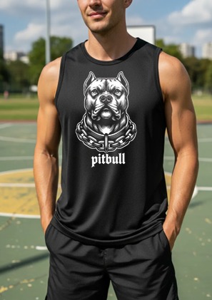 Regata Machão Tecido Dryfit - Estampa Pitbull