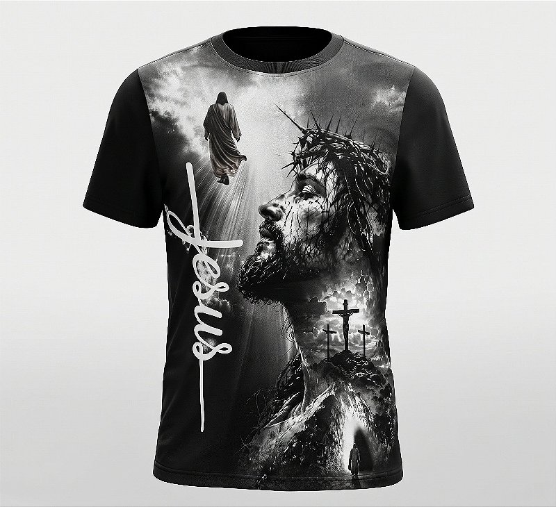 Camiseta de Algodão Jesus Cristo - em Alta Definição