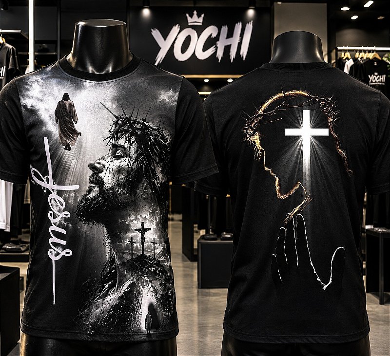 Camiseta de Algodão Jesus Cristo - em Alta Definição