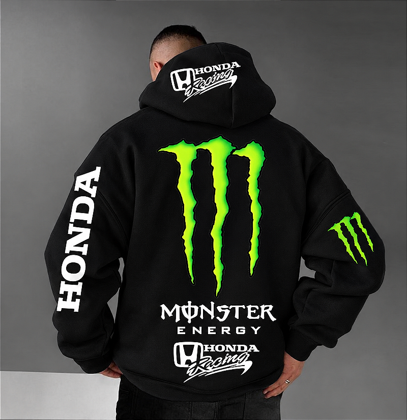 Moletom 03 Cabos- HONDA Blusa Com Capuz e Bolso Canguru 100% Algodão Unissex
