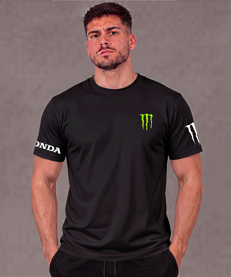 Camiseta básica tecido Dryfit- Monster Energy Unissex