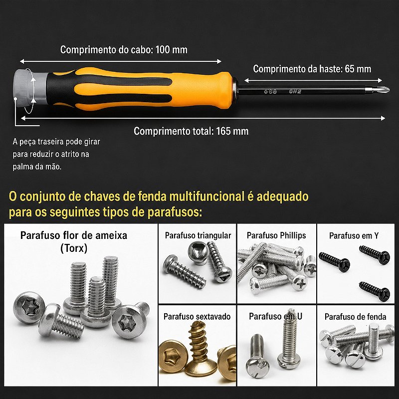 Conjunto de chave de fenda 12 em 1