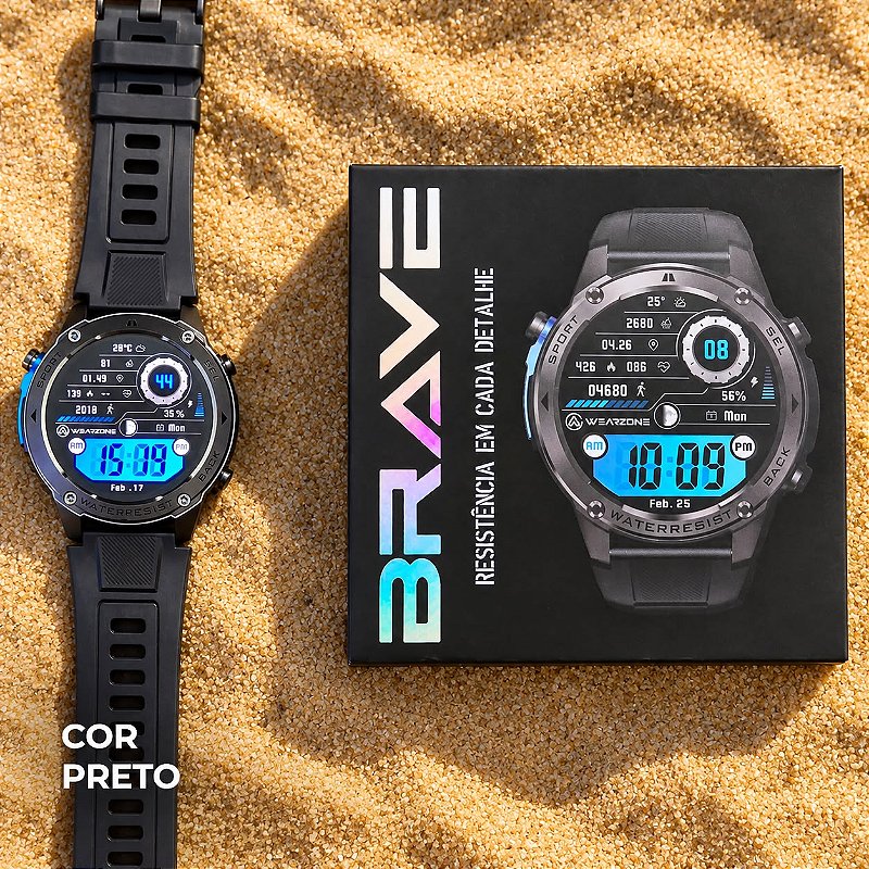 RAFOR Wearzone Brave – GPS Dupla Frequência, Tela AMOLED e Resistência Militar IP69K