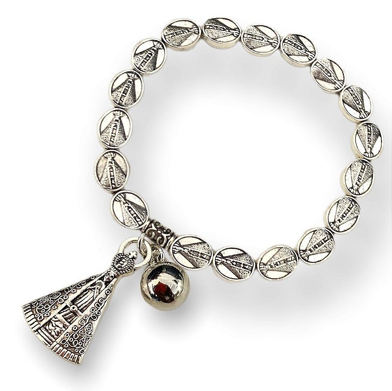 Pulseira Medalha de Nossa Senhora Aparecida Prateada