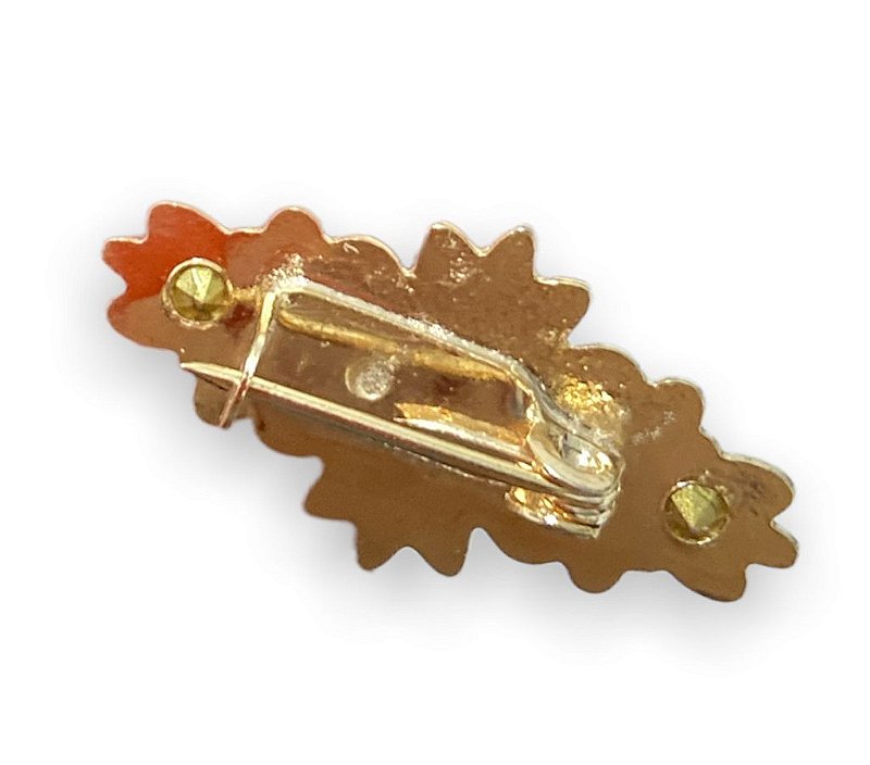 Broche Boton Para Imagem de 20cm Dourado com Strass Azul P