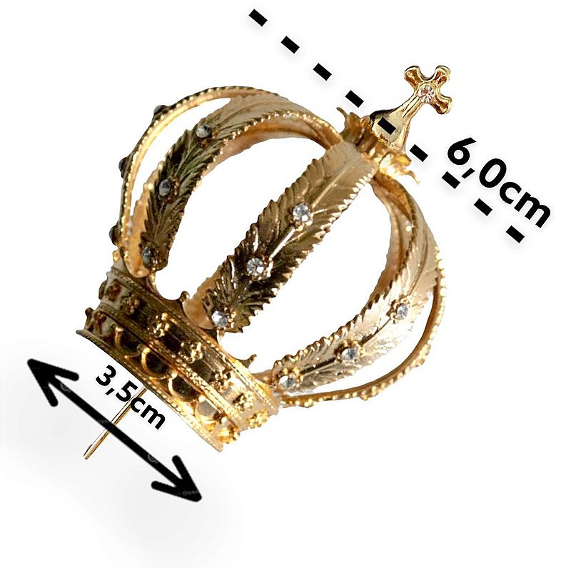Coroa Para Imagem de 40cm A 50cm Dourada Luxo Folheada Stras