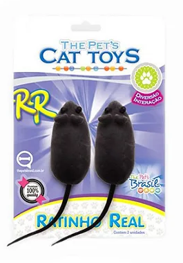 Kit C/2 Ratinhos Reais com Apito para Gatos